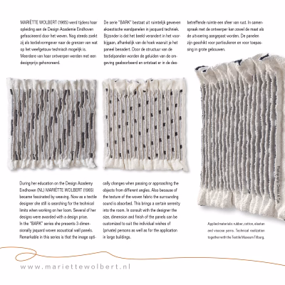 Mariette Wolbert Textiles – Promofolder achterkant